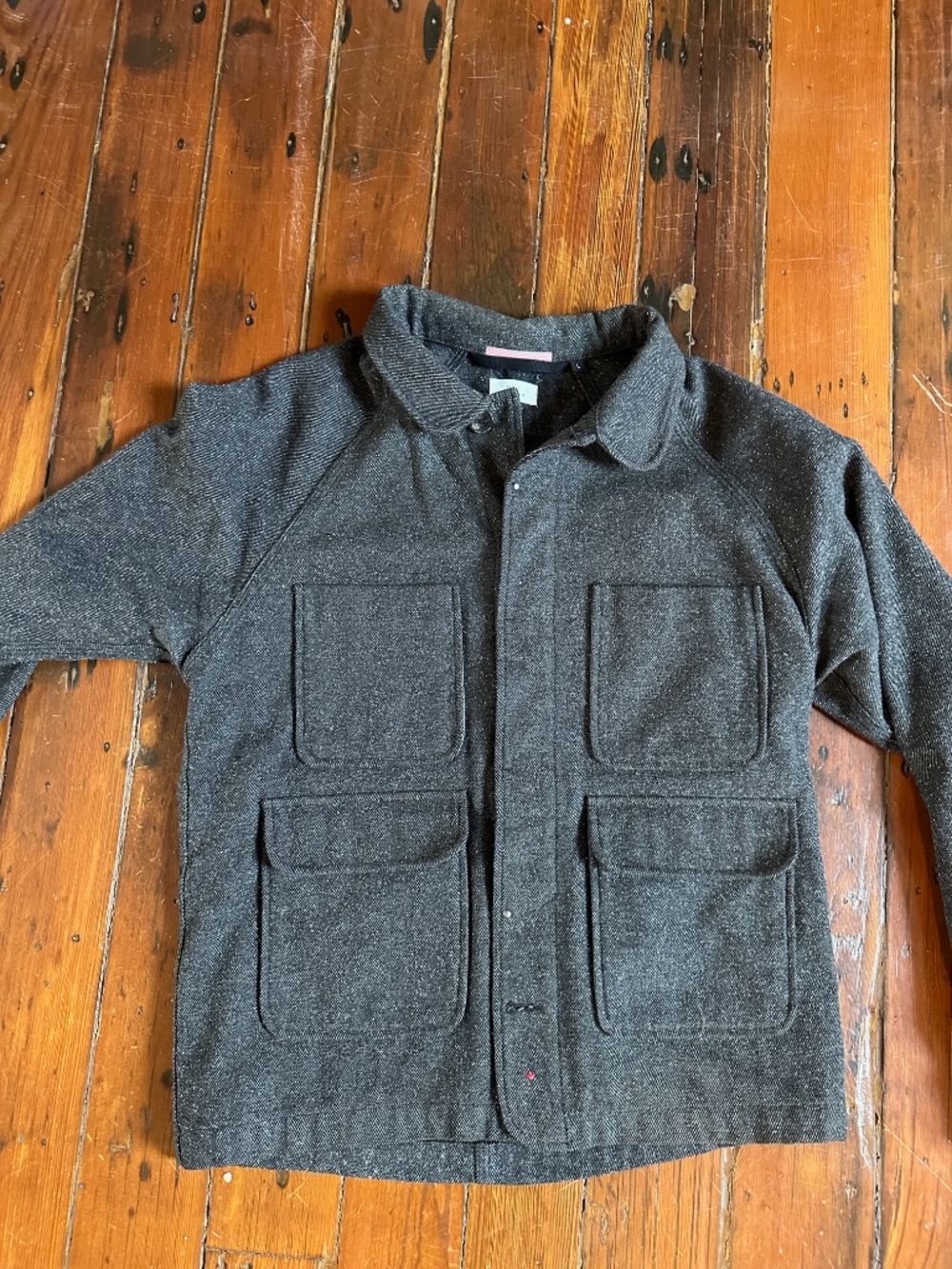 Apolis - Coated Wool Chore Jacket Charcoal – Large